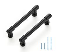 JOY DECOR 2 Pack 3-3/4 Inch Matte Black Cabinet Handles Modern Dresser Drawer Pulls Kitchen Cabinet Hardware for Cupboard Door Handles