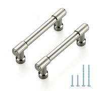 JOY DECOR 2 Pack 3 Inch Brushed Nickel Cabinet Handles Modern Dresser Drawer Pulls Kitchen Cabinet Hardware for Cupboard Door Handles