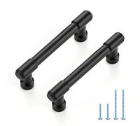 JOY DECOR 2 Pack 3 Inch Matte Black Cabinet Handles Modern Dresser Drawer Pulls Kitchen Cabinet Hardware for Cupboard Door Handles