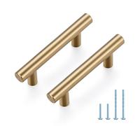 JOY DECOR 20 Pack Champagne Bronze Cabinet Pulls - 4 Inch Length, 2-1/2 Inch (64mm) Hole Center - Stainless Steel Kitchen Cabinet Handles for Drawer and Cupboard