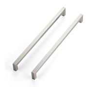 Joy Decor 4 Pack Cabinet Handles, Brushed Nickel Cabinet Pulls, 12-3/5 Inch Kitchen Closet Handles Square Drawer Pulls Stainless Steel Drawer Hardware, 320mm Hole Centers