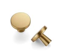 JOY DECOR 5 Pack Kitchen Cabinet Knobs Solid Drawer Knobs Dresser Knobs 1-1/4 Inch Drawer Pulls Champagne Bronze Cabinet Hardware for Dresser Drawers Round Cabinet Door Knobs Simple Drawer Handles