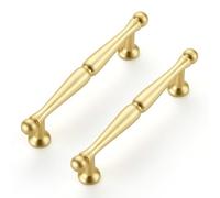 JOY DECOR Brushed Gold Cabinet Handles Pulls 3-3/4 Inch Hole Center 20 Pack