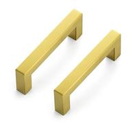 JOY DECOR Gold Square Kitchen Cabinet Handles 3-3/4 Inch 18 Pack