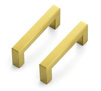 JOY DECOR Gold Square Kitchen Cabinet Handles 3 Inch 18 Pack