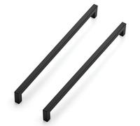 JOY DECOR Matte Black Square Kitchen Cabinet Handles 12-3/5 Inch 18 Pack