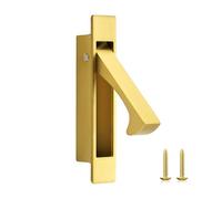 JOY DECOR Pocket Door Pull Handle, Edge Pull, Satin Brass Flush Mount for Sliding Doors (1 Pack)