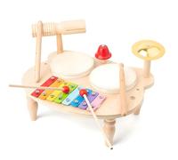 Joy Depot Baby Drum Kit Musical Instruments Rainbow Colour Bar Metallophone Wooden Music Table Percussion Sound Game Toys For Toddlers Kids