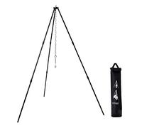 Joy Depot Campfire Cooking Tripod Camping Tripod Dutch Oven Tripod Hanger Adjustable Grill Stand Grilling Set with Storage Bag for Camping Picnic Party BBQ-Black
