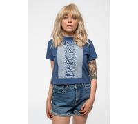 Joy Division Crop Top T Shirt Unknown Pleasures Official Womens Denim L