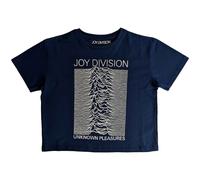 Joy Division Crop Top T Shirt Unknown Pleasures new Official Womens Denim