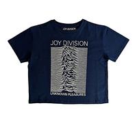 Joy Division Crop Top T Shirt Unknown Pleasures Official Womens Denim M