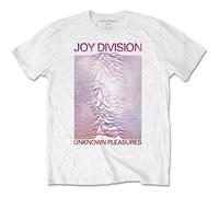 Joy Division T Shirt Space Unknown Pleasures Gradient Logo Official Mens White XL