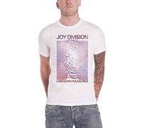 Joy Division T Shirt Space Unknown Pleasures Gradient Logo Official Mens White L
