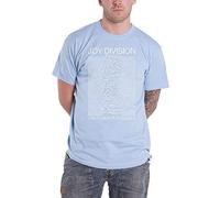 Joy Division T Shirt Unknown Pleasures White On Blue Logo Official Mens Blue XXL
