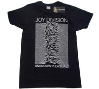 Joy Division T Shirt Unknown Pleasures White On Black Logo Official Mens Black L