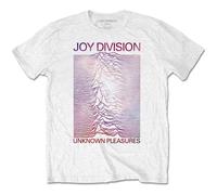 Joy Division T Shirt Space Unknown Pleasures Gradient Logo Official Mens White