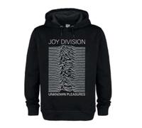 Amplified Unknown Pleasures Joy Division Adult Unisex Hooded Sweatshirt (Black)