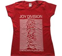 Joy Division Women's Unknown Pleasures Cotton T-Shirt in Red | Size: Medium Joy Division Red M