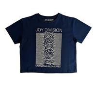 Joy Division Women's Unknown Pleasures Crop Top in Blue | Size: 2XL Joy Division Blue 2XL