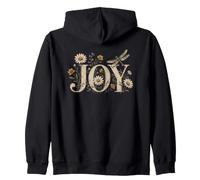 Joy Floral Dragonfly Wildflowers Daisies Vintage Zip Hoodie