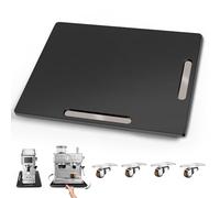 Joy&Grace Appliance Slider for Kitchen Appliances 360° Rolling Sliding Tray for Coffee Maker Countertop, Bamboo Coffee Pot Slider Rolling Tray with Universal Rollers (Black, Large 40.5 x 33 cm)