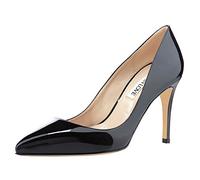 JOY IN LOVE Women's Pumps Shoes 3.5" High Heels Pointy Toe Stiletto Pumps, Black Patent, 6.5 UK
