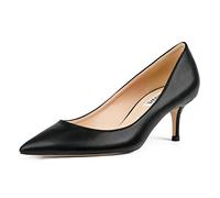 JOY IN LOVE Women's Shoes Low Heels Pointy Toe Kitten Heel Daily Pumps, Black-matte, 5.5 UK