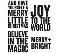 Joy Letter Stamp for Card Making Marry Bright,Believe in The Magic,Merry Little Christmas Words Clear Rubber Stamp for Scrapbooking Paper Crafting Handmade Crafts Scrapbooking Supplies