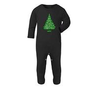 Joy Love Peace Believe Christmas Tree Word Art [BCX] Baby Romper Jumpsuit with feet, 0-3 Months, Black