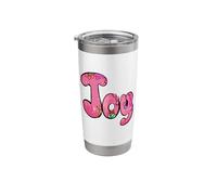 Joy Name - Personalized in Retro Boho Flower Bubble Letters Stainless Steel Insulated Tumbler
