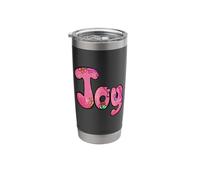 Joy Name - Personalized in Retro Boho Flower Bubble Letters Stainless Steel Insulated Tumbler