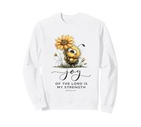Joy Of The Lord Is My Strength Scripture Cute Bee Sunflower Sweatshirt