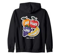 Joy Peace Love Kindness Gal 5 22 23 Fruits Of The Spirit Zip Hoodie
