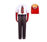 Joy, Sadness, Anger & More Cosplay Costume For Adult/Kids, Emotions Cartoon Movie Holloween Cosplay Costume Outfit With Mask(Size:130,Color:Anger)