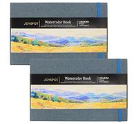Joy SPOT! 5.1" x 8.3" Watercolor Pad, Pack of 2 (76 Sheets), 110 lb (230 GSM), Acid-Free Paper, Watercolor Book with Linen Bound for Mixed Media