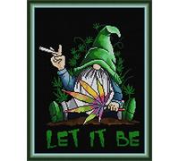 Joy Sunday Stamped Cross Stitch Kits for Adults,11CT Pre-Printed Pattern Easy Embroidery Kits for Beginner, Dmc Threads Sewing Pattern-Little Green Man 39cmx50cm