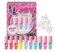 Joy Superstar Water-Based Peel-Off Nail Polish - 10 Colours (5 ml) with Nail Decals - Cosmetic Nail Polish, British Brand