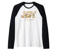 Joy to The World Baby Jesus Nativity Christian Christmas Raglan Baseball Tee