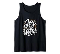 Joy to The World Christian Christmas Faith Cross Tank Top