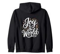 Joy To The World Christian Christmas Faith Cross Zip Hoodie
