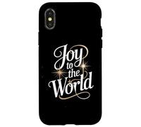 Joy To The World Christmas Carol Starburst Lettering Case for iPhone X/XS