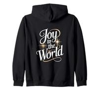 Joy To The World Christmas Carol Starburst Lettering Zip Hoodie