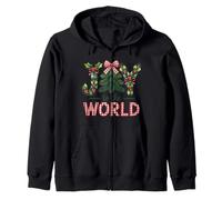 Joy to the World Holiday Apparel for Christmas Events Zip Hoodie
