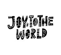 Joy to The World Lettering Mural and Wall Vinyl Decal 34x62.8cm Multi Color Selection Black