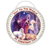 Joy To The World Nativity Christmas Hanging Plaque