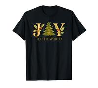 Joy to The World Pine Tree Holly Berries Tee Value Graphic T-Shirt