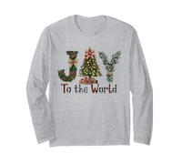 Joy to The World Red Gingham Coquette Bow Christmas Long Sleeve T-Shirt