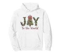 Joy to the World Red Gingham Coquette Bow Christmas Pullover Hoodie