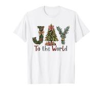 Joy to The World Red Gingham Coquette Bow Christmas T-Shirt